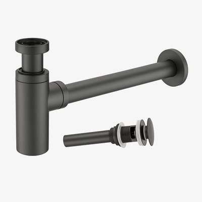Profielenloods - Design sifon + afvoerplug pop up Gun metal