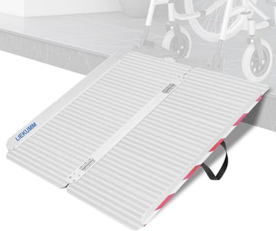 Draagbare rolstoelhelling met 400 kg draagvermogen, opvouwbaar en antislip, aluminium helling voor trappen en deurdrempels