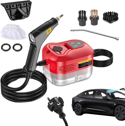Draagbare Stoomreiniger - Handheld Stomer - Grondig Reinigen - 6 standen - 1200 ml tank - Rood