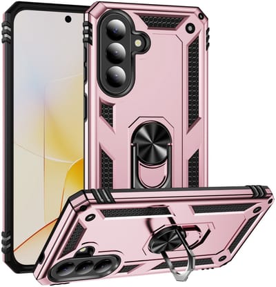 Coverup Hoesje - Geschikt voor Samsung Galaxy A57 Hoesje - Coverup Armor Ring Kickstand Back Cover - Rose Gold