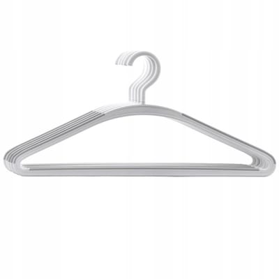 Set van 5 Witte Kunststof Kledinghangers met Draaibare Haken