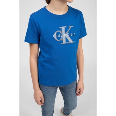 Calvin Klein Boys Msw Monologo S/s T-shirt Admiral Blue Taglia: 4 | T-shirt Outlet | kids | Blu