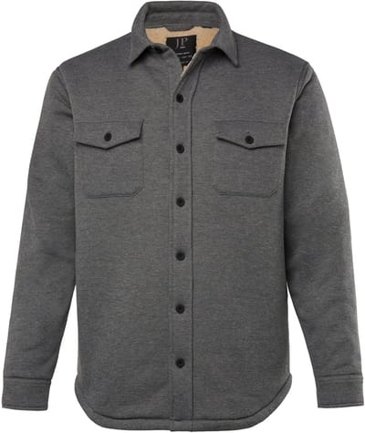 JP 1880 - Heren - Sweat-overshirt voering van geweven bont - Grafietgrijs - Maat 7XL