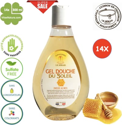 Sulfaatvrije douchegel | 14x300ml | Honing | Le Sérail | Franse Marseillezeep Ambacht