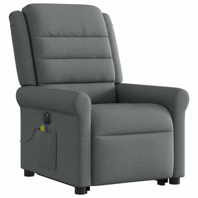 Massagestoel - Relaxfauteuil - Zetel - Sta op stoel elektrisch - Stof - 1 persoons - Met armleuning - Zeer comfortabel - Elektrisch - Donkergrijs