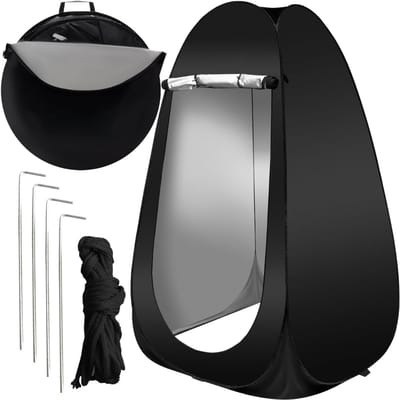 Core® Douchetent - Camping Douche - Douchezak - Zwart - 110cm x 110cm x 190cm