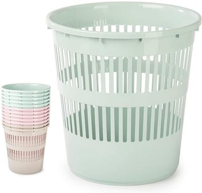 Plasticforte Afvalbak/vuilnisbak/kantoor prullenbak - plastic - beige - 30 cm