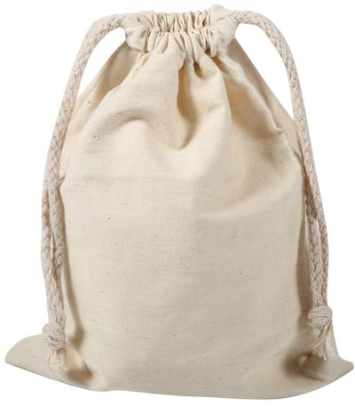Dailygoods- Opbergtas Herbruikbaar - Katoenen Tas - Waszak - Reisetui - Milieuvriendelijk - Trekkoord 30X40cm