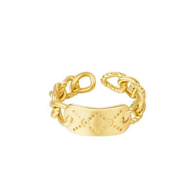 One Size - Ring - Gevlochten - Goud - RVS