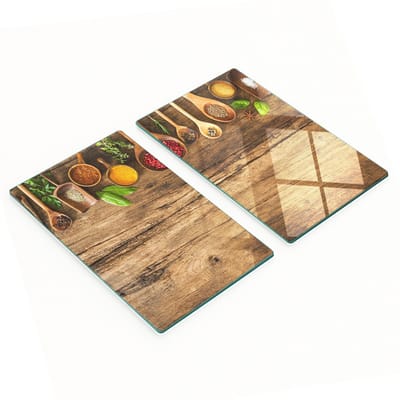 Decoratieve glazen snij- en serveerplanken voor kruiden en hout, 2x30x52 cm