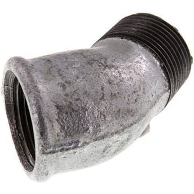 Rp 3/4'' x R 3/4'' F/M Verzinkt Gietijzeren L-Fitting 45graden 25 Bar [2 Stuks]