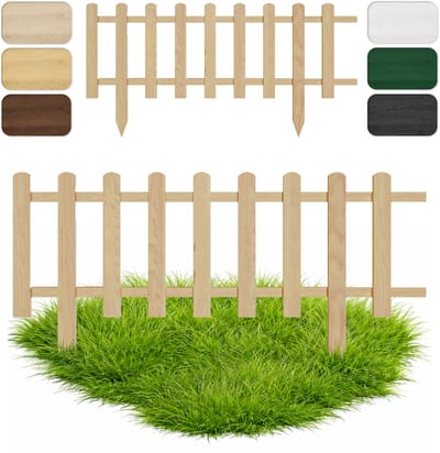 Floranica Perkhekje Tuinhek Grenen tuinhek Gazonrand 30 x 100 cm Natuur Houten Sierhekwerk Decoratief Borderrand Tuinaanleg
