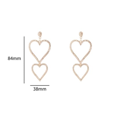 Go Dutch Label Oorknoppen Open Heart Dangle Goud Champagne
