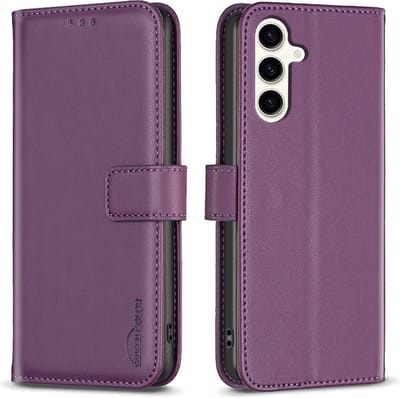 BINFEN Hoesje - Geschikt voor Samsung Galaxy S24 FE Hoesje - BINFEN Color Book Case - Paars