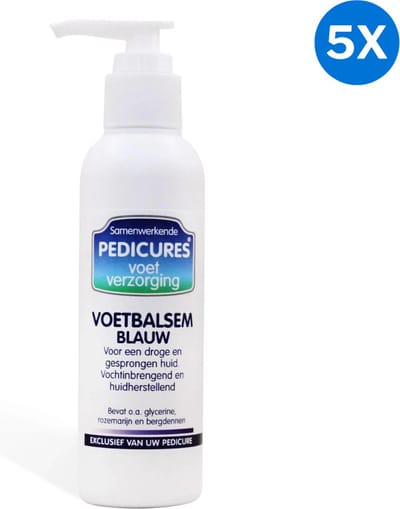 5x Samenwerkende Pedicures Voetbalsem Blauw 150ml Samenwerkende Pedicures
