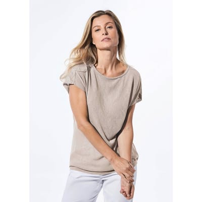 Shirt in linnenlook - beige - Gr. 20 van Goldner Fashion