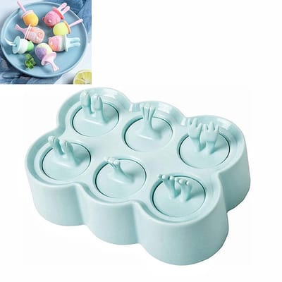 1-delige set Mini-ijsvormpjes met voor kinderen - Gemaakt van veilige en onschadelijke siliconen - Ijsvormpjes - DIY-ijsvormpjesset - 17*11,7*4,7 cm - Geschikt voor kinderen om hun eigen ijs te maken - Blauw.