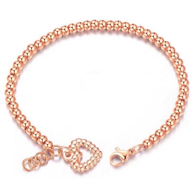 Cilla Jewels Dames Armband Kraalvormig met Hart Rose