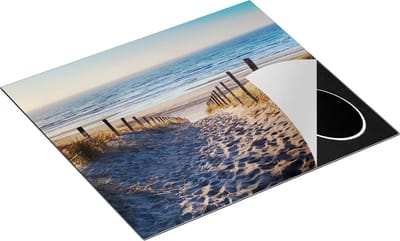 Chefcare Inductie Beschermer Voetpad in de Duinen met Strand en Zee - 60x50 cm - Afdekplaat Inductie - Kookplaat Beschermer - Inductie Mat