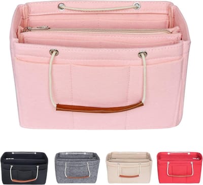 Handtas organizer voor Speedy 30-40 - Vilt tasinzet met handvatten en sleutelhanger, ideaal voor opbergruimte en bescherming van accessoires