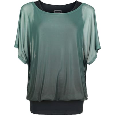 R.E.D. Rock-Engineered Design zwart-groen dubbelpak T-shirt en top met boothals - Dames - S
