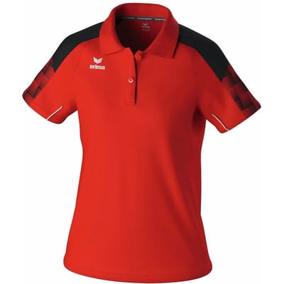 Erima Evo Star Polo Dames - Rood / Zwart | Maat: 34