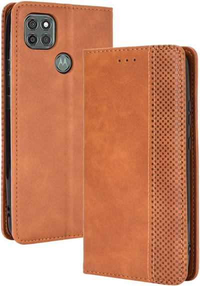 Coverup Hoesje - Geschikt voor Motorola Moto G9 Power Hoesje - Coverup Vintage Style Book Case - Bruin