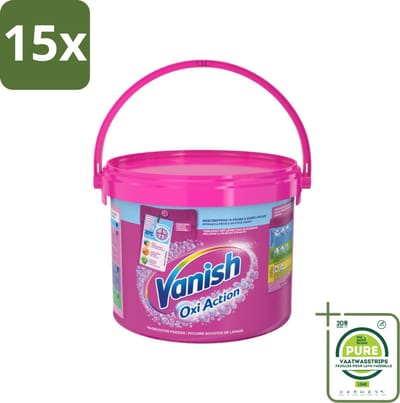 15 x Vanish Oxi Action - Vlekkenverwijderaar - Wasbooster - Gekleurde Was - 2.7 Kg - Grootverpakking - Vlekkenverwijderaar - Wasbooster - Gekleurde Was - Wasmiddel - Vlekken Verwijderen