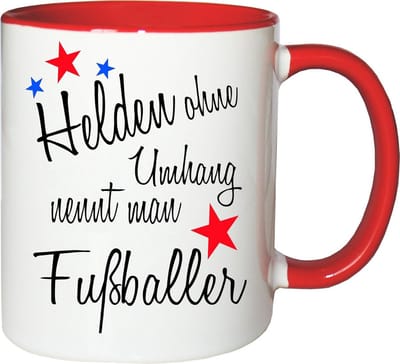 Voetbal Mok - Koffiekop met Print voor Werk en Cadeau in Wit en Rood