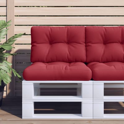 vidaXL - Palletkussen - 50x40x12 - cm - stof - wijnrood