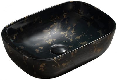 Mexen Rita opbouw waskom 45 x 32 cm, zwarte steen - 21084594