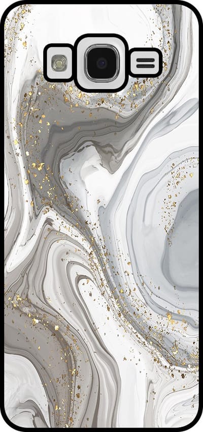 Smartphonica Telefoonhoesje Geschikt voor Samsung Galaxy J5 2015 met marmer opdruk - TPU backcover case marble design - Zilver geschikt voor Samsung Galaxy J5 2015