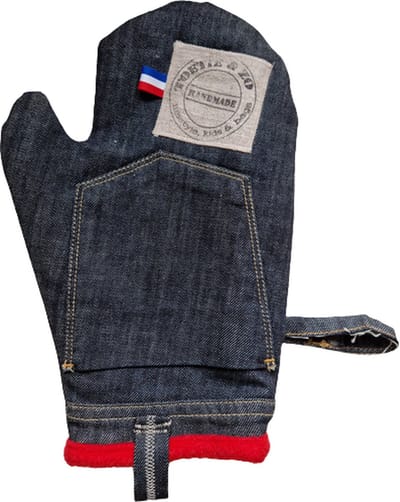 Toetie & Zo - Handgemaakte Ovenwant - Pannenlap - Jeans - Spijkerstof - Denim - Ovenhandschoen