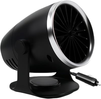 Auto Ventilator - Verwarming Ontdooier - Snel Zicht Creëren - Dubbele Functie - 11 x 10 cm - Zwart