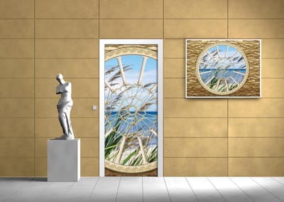 Stone Wall Beach Sea Sand Nature Photo Wallcovering