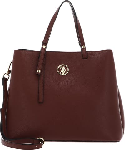 U.S. POLO ASSN. Leren Shopper Arlington Double Handle Bag Brown Bruine