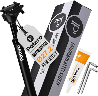 Geveerde Zadelpen 27,2mm met Verstelbare Damping voor Fietscomfort | Inclusief Montagepasta & Adapters