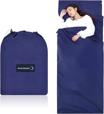 Compacte Microfiber Slaapzak 90cm x 220cm, Ultralichte Reisslaapzak met Extra Kussencompartiment voor Volwassenen, Ideaal voor Kamperen en Wandelen