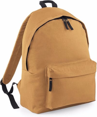 Bagbase Rugtas - karamel bruin - 18L - 42 x 31 cm - schooltas met voorvak - rugzak