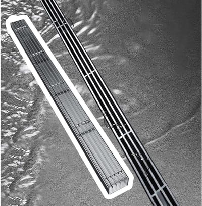 RVS Kanaal Afvoer - Rioolgoot Rooster - Water Afvoeren - Hoge Laadweerstand - 100cm Lengte - Zilverkleurig