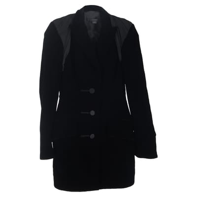 Alexander Wang Eenknopspanelen Blazer in Zwarte Velvet