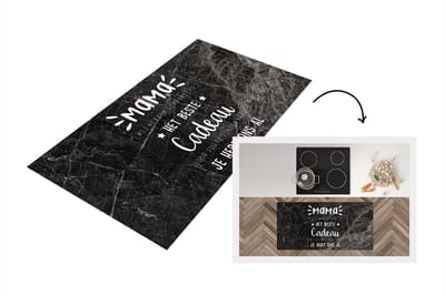 Keukenloper - Loper keuken - Spreuken - Quotes Mama Je Hebt Ons Al - Kinderen - Marmer - Moeder cadeau - 120x60 cm - Keukenloper vinyl