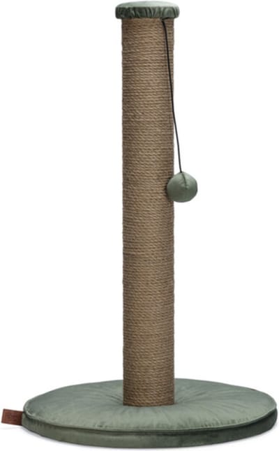 Designed by Lotte Krabpaal Yenna - Katten krabpaal - Incl speeltje - Fluweel/Jute - Groen - 41x41x70 cm