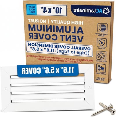 Ventilatiekanaal Afdekking - Retourrooster - Luchtstroom Reguleren - Gebogen Blad Ontwerp - 10 x 4 Inch - Wit