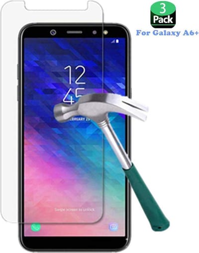 3x Screenprotector Tempered Glass Glazen Gehard Screen Protector 2.5D 9H (0.3mm) - Glasplaatje Geschikt voor: Samsung Galaxy A6 2018