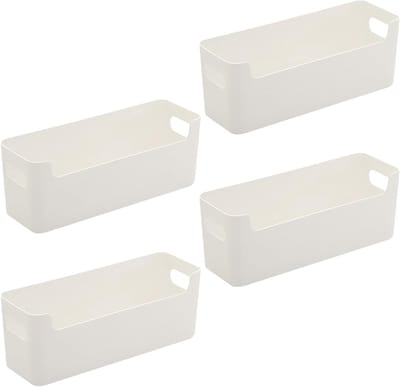 Opbergmanden Set van 4 voor Badkamer, Organiser voor Bureau, Ideaal voor Sokken, Ondergoed en Kabels (25.5 x 8.5 x 8 cm)