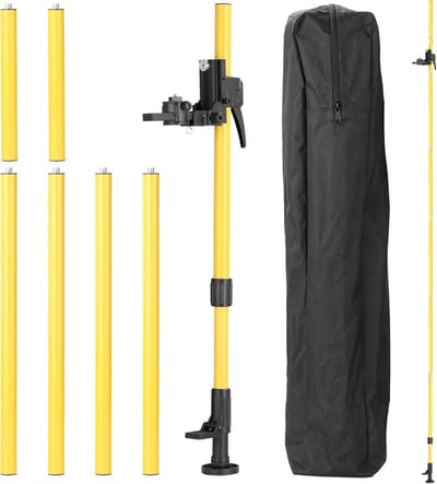 moersleutel Max. 4,2 m in hoogte verstelbare lijn leveler stand bar telescopische stanghouder 1/4 '' thread lift extend houder voor niveau