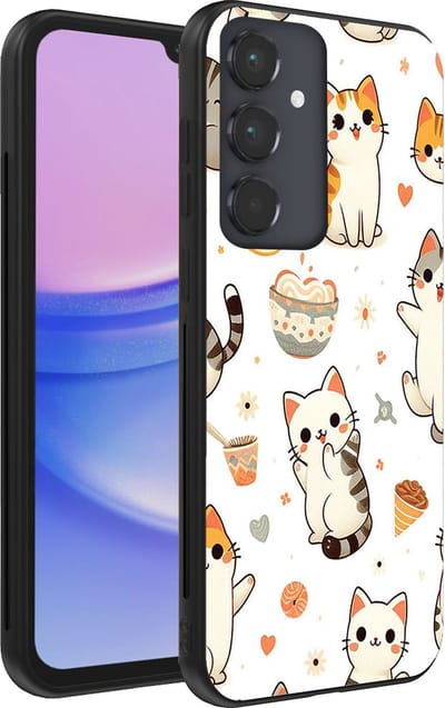 Smartphonica Telefoonhoesje geschikt voor Samsung Galaxy A15 met katten opdruk - TPU backcover case cat design geschikt voor Samsung Galaxy A15