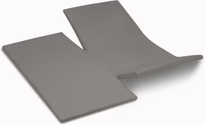 YOON hoeslaken katoensatijn dubbele split donkergrijs - 160x200 cm - GOTS gecertificeerd 100%