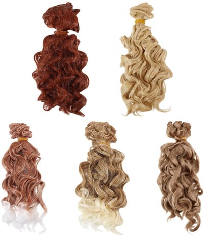 Allecto - Poppen Haar Extensions - Creatieve Accessoires voor Poppen - Vijf Kleuren - 15 cm Lengte - Creëer Unieke Looks - Geschikt voor Kinderen -...